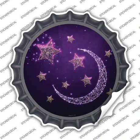 Moon and Stars Novelty Bottle Cap Sticker Decal