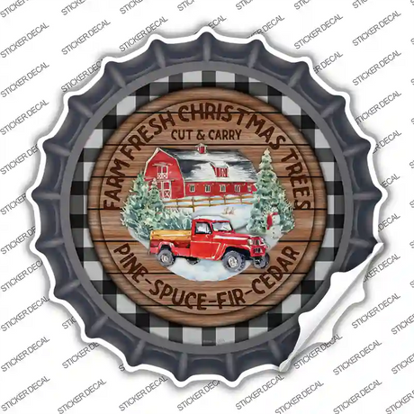 Pine Spruce Fir Cedar Trees Novelty Bottle Cap Sticker Decal
