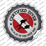 Certified Diver Deep End Novelty Bottle Cap Sticker Decal