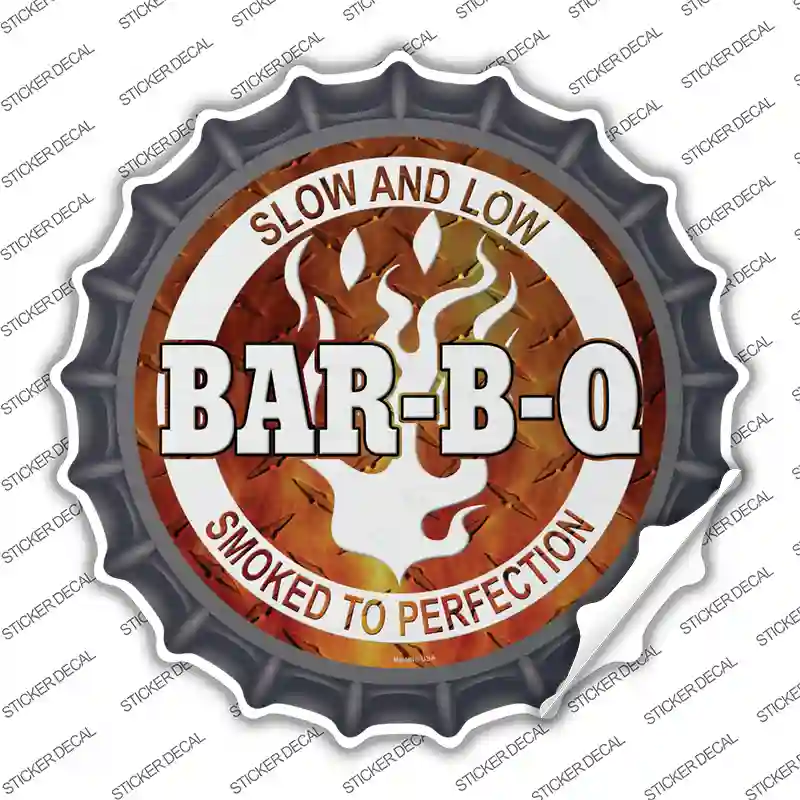 Slow And Low BBQ Novelty Bottle Cap Sticker Decal