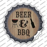 Beer And BBQ Novelty Bottle Cap Sticker Decal