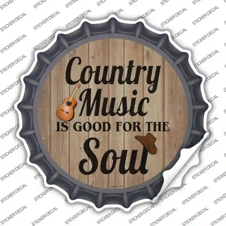 Country Music Soul Novelty Bottle Cap Sticker Decal