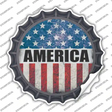 America Flag Background Novelty Bottle Cap Sticker Decal