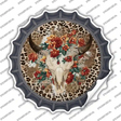 Cow Skull In Flowers Novelty Bottle Cap Sticker Decal