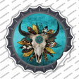 Cow Skull Sunflower Turquoise Novelty Bottle Cap Sticker Decal