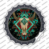 Cow Skull Dark Aztec Novelty Bottle Cap Sticker Decal