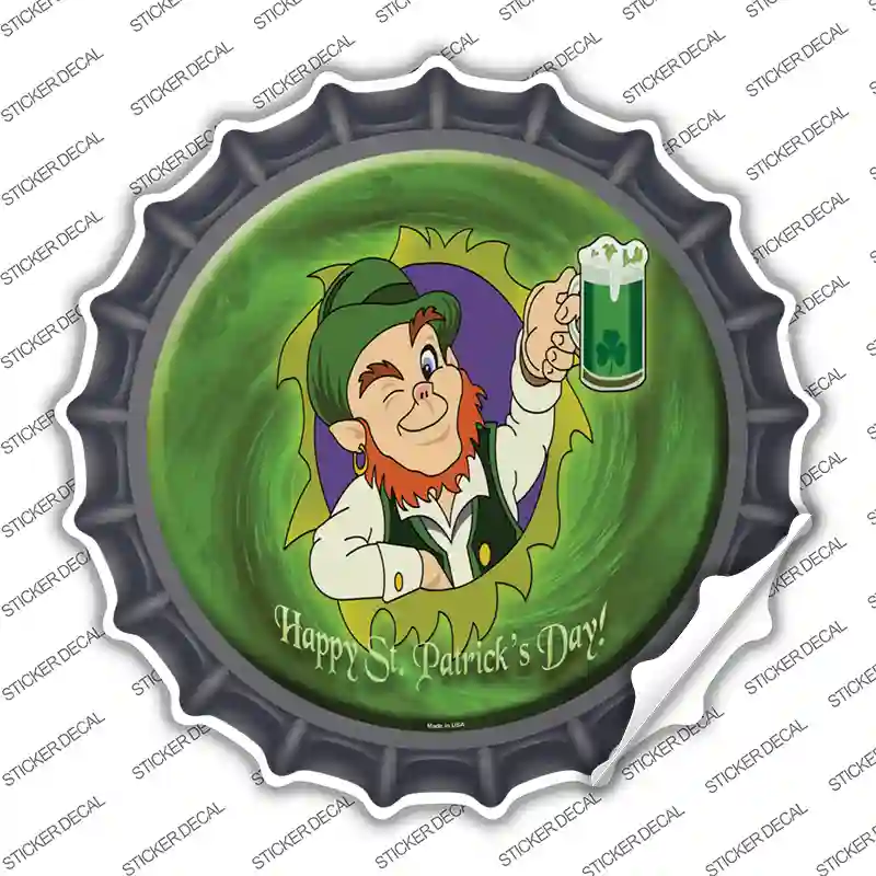 Happy St. Patricks Day Novelty Bottle Cap Sticker Decal
