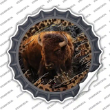Bison Dark Animal Print Novelty Bottle Cap Sticker Decal