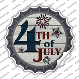 4th Of July White Wood Novelty Bottle Cap Sticker Decal