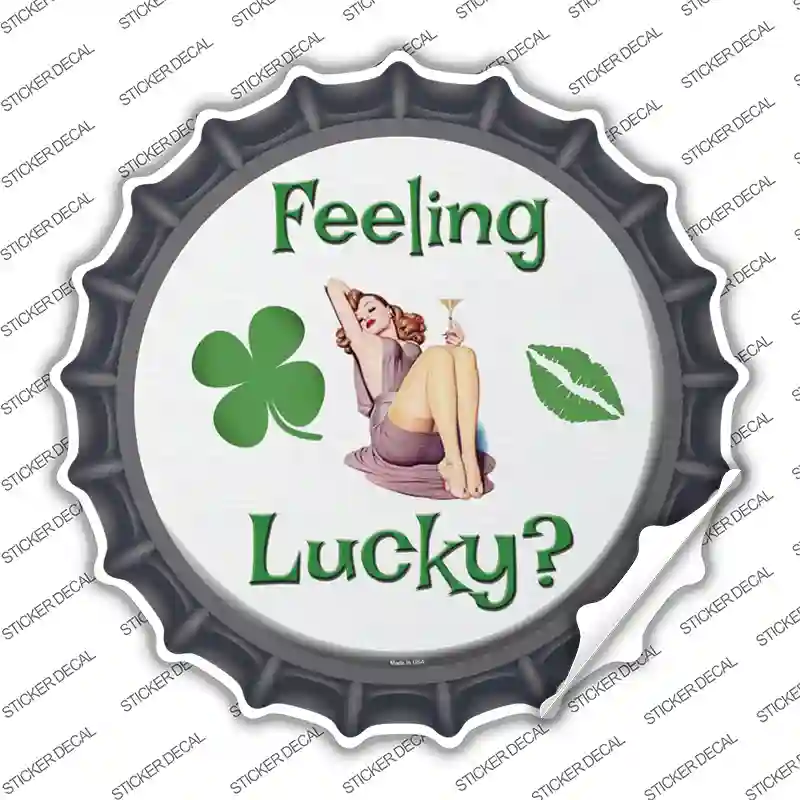 Feeling Lucky Novelty Bottle Cap Sticker Decal