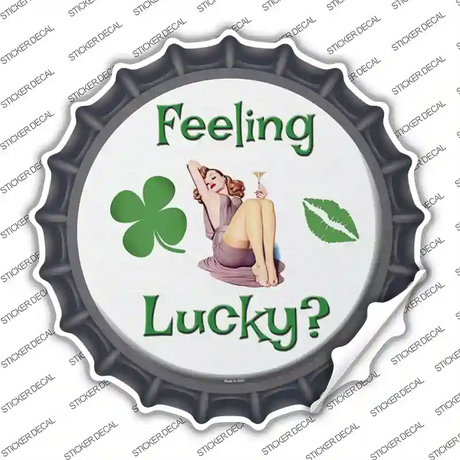 Feeling Lucky Novelty Bottle Cap Sticker Decal