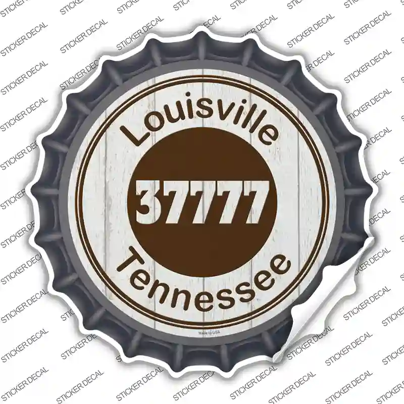 Louisville TN 37777 Brown Novelty Bottle Cap Sticker Decal