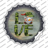 Camo Love Grilling Gnome Novelty Bottle Cap Sticker Decal