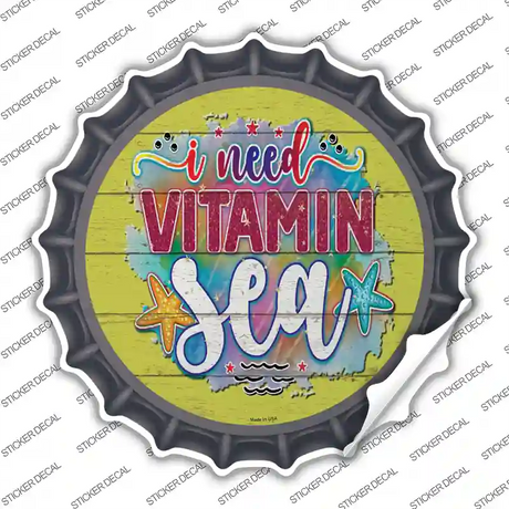 Need Vitamin Sea Novelty Bottle Cap Sticker Decal