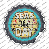 Seas The Day Novelty Bottle Cap Sticker Decal