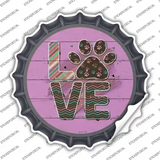 Love Paw Print Novelty Bottle Cap Sticker Decal