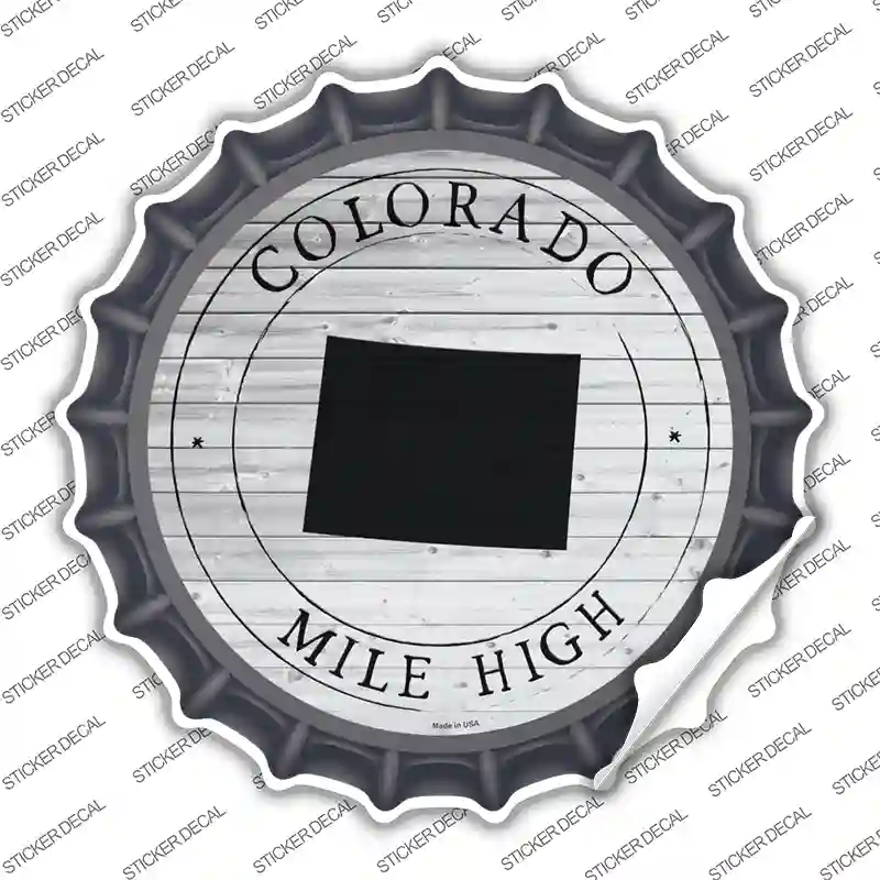 Colorado Mile High Novelty Bottle Cap Sticker Decal