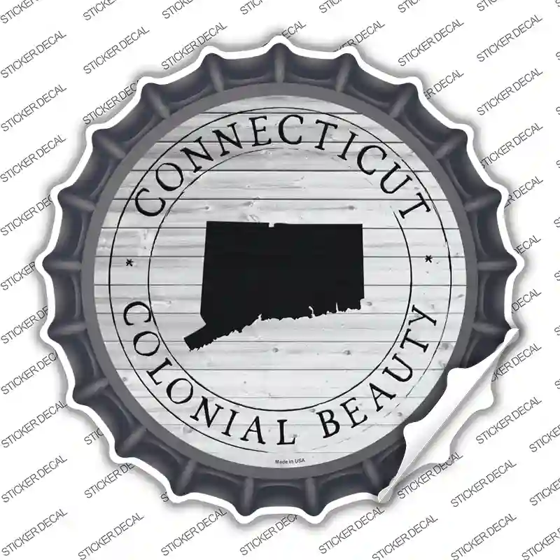 Connecticut Colonial Beauty Novelty Bottle Cap Sticker Decal