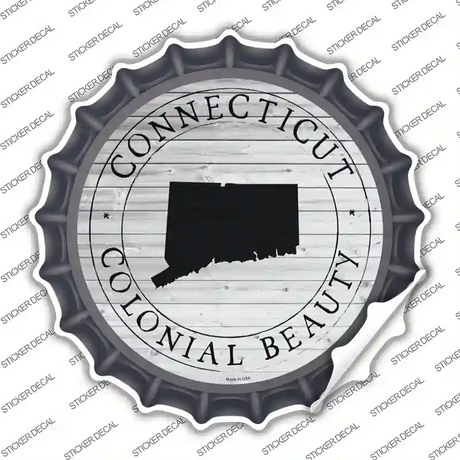 Connecticut Colonial Beauty Novelty Bottle Cap Sticker Decal