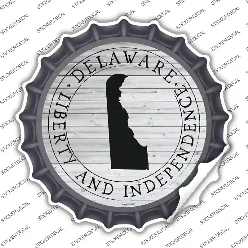 Delaware Liberty and Independence Novelty Bottle Cap Sticker Decal