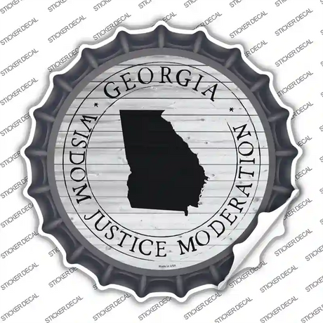 Georgia Wisdom Justice Moderation Novelty Bottle Cap Sticker Decal