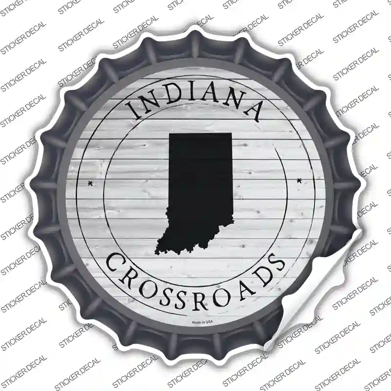 Indiana Crossroads Novelty Bottle Cap Sticker Decal
