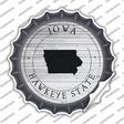 Iowa Hawkeye State Novelty Bottle Cap Sticker Decal