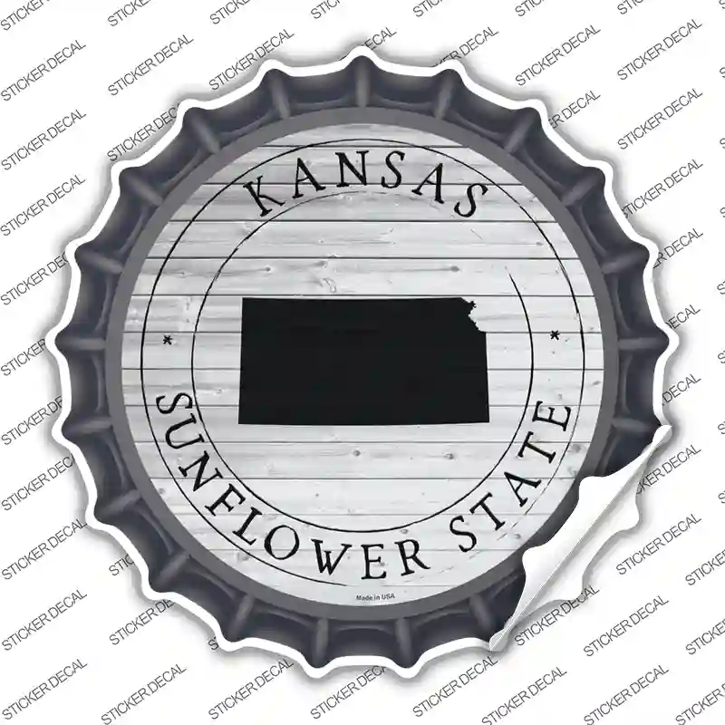 Kansas Sunflower State Novelty Bottle Cap Sticker Decal