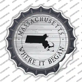 Massachusetts Where is Began Novelty Bottle Cap Sticker Decal