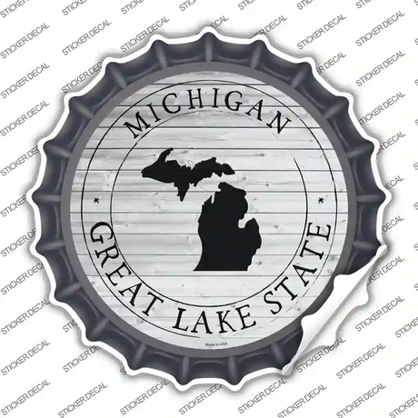 Michigan Great Lake State Novelty Bottle Cap Sticker Decal