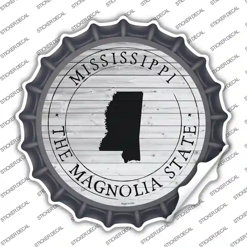 Mississippi Magnolia State Novelty Bottle Cap Sticker Decal