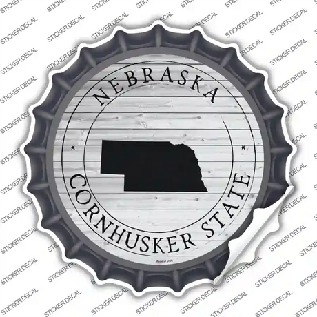 Nebraska Cornhusker State Novelty Bottle Cap Sticker Decal