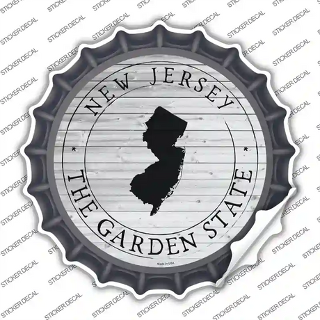 New Jersey Garden State Novelty Bottle Cap Sticker Decal