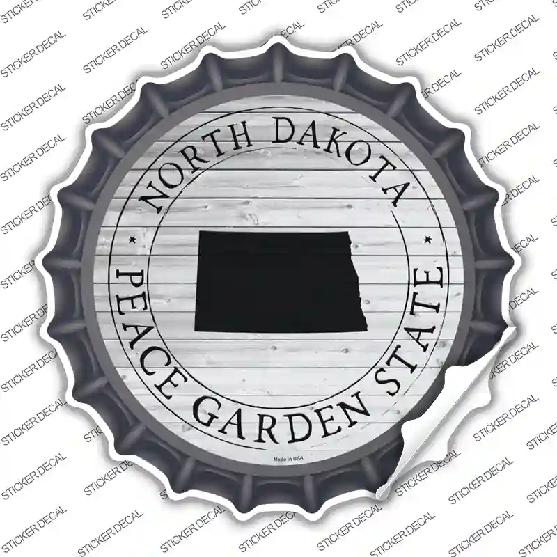 North Dakota Peace Garden State Novelty Bottle Cap Sticker Decal