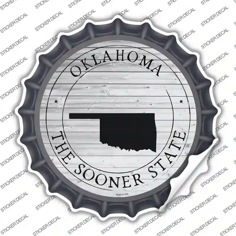 Oklahoma Sooner State Novelty Bottle Cap Sticker Decal