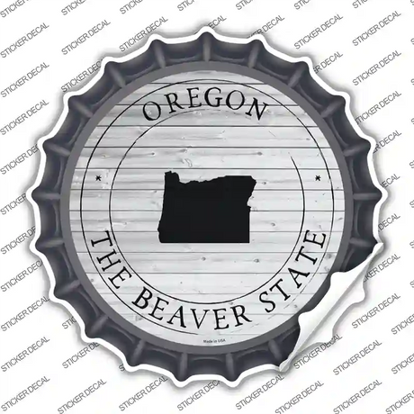 Oregon Beaver State Novelty Bottle Cap Sticker Decal