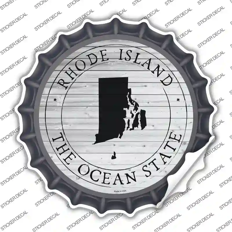 Rhode Island Ocean State Novelty Bottle Cap Sticker Decal