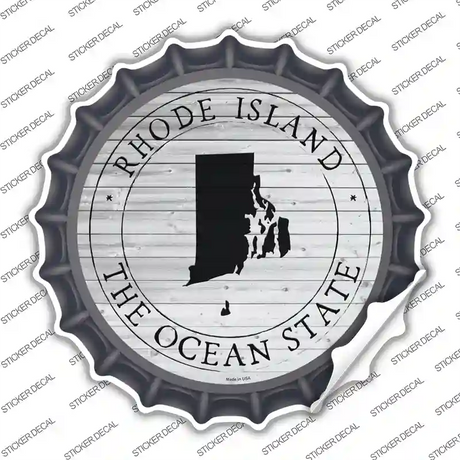 Rhode Island Ocean State Novelty Bottle Cap Sticker Decal