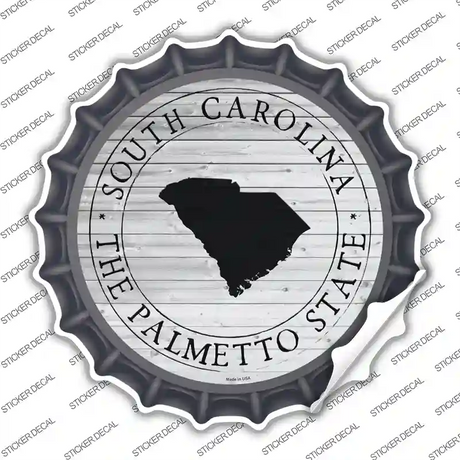 South Carolina Palmetto State Novelty Bottle Cap Sticker Decal