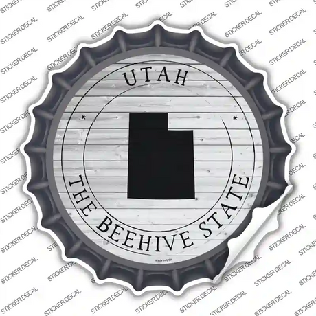 Utah Beehive State Novelty Bottle Cap Sticker Decal