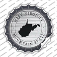 West Virginia Mountain State Wholeslae Novelty Bottle Cap Sticker Decal