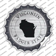 Wisconsin Badger State Novelty Bottle Cap Sticker Decal