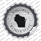 Wisconsin Badger State Novelty Bottle Cap Sticker Decal