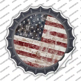 American Flag Smudged Rusty Novelty Bottle Cap Sticker Decal