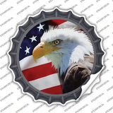 Eagle American Flag Novelty Bottle Cap Sticker Decal