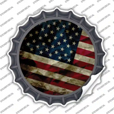 Dark American Flag Novelty Bottle Cap Sticker Decal
