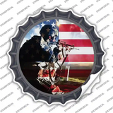 Soldier American Flag Novelty Bottle Cap Sticker Decal