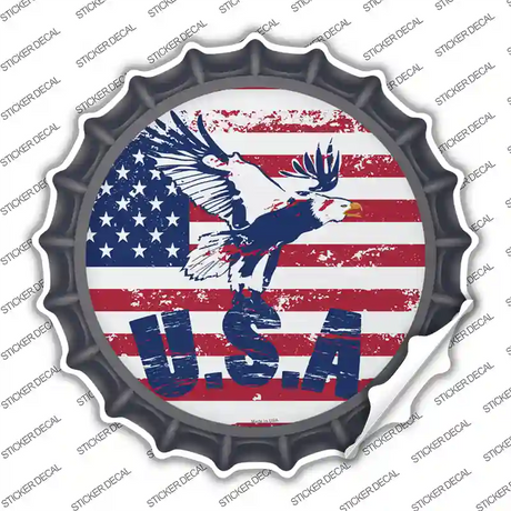 USA Eagle Novelty Bottle Cap Sticker Decal