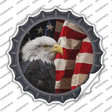Bald Eagle American Flag Novelty Bottle Cap Sticker Decal
