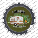 Camping Is My Happy Place Novelty Bottle Cap Sticker Decal